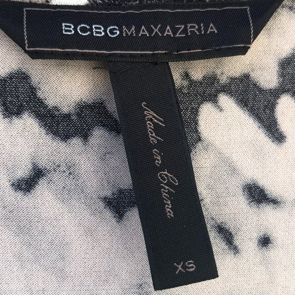 BCBG MaxAzria Pearl and Brown Long Sleeve Abstract Maxi Dress XS - Picture 7 of 13